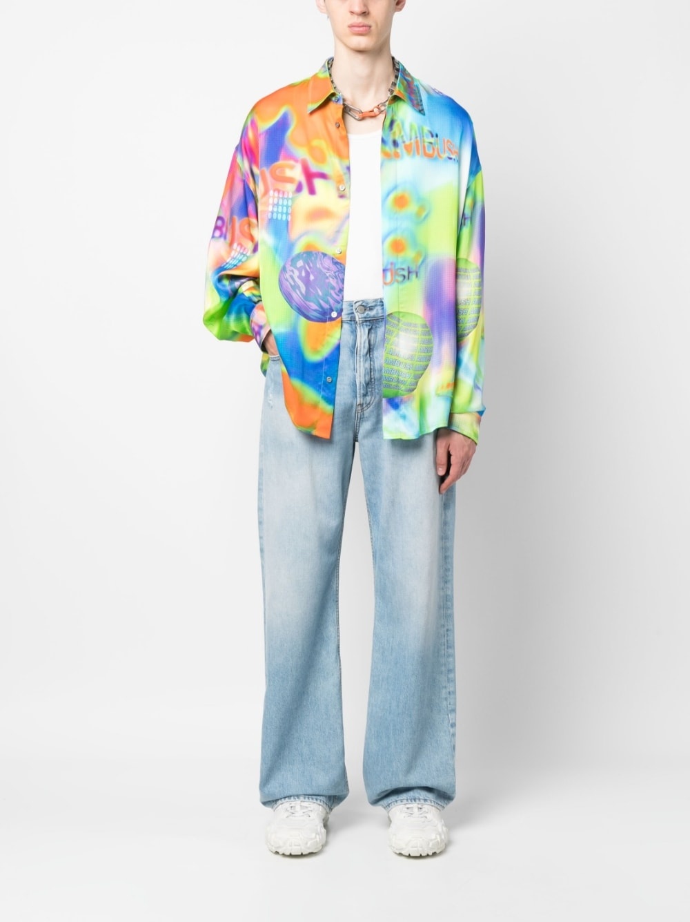 graphic-print long-sleeve shirt - 2