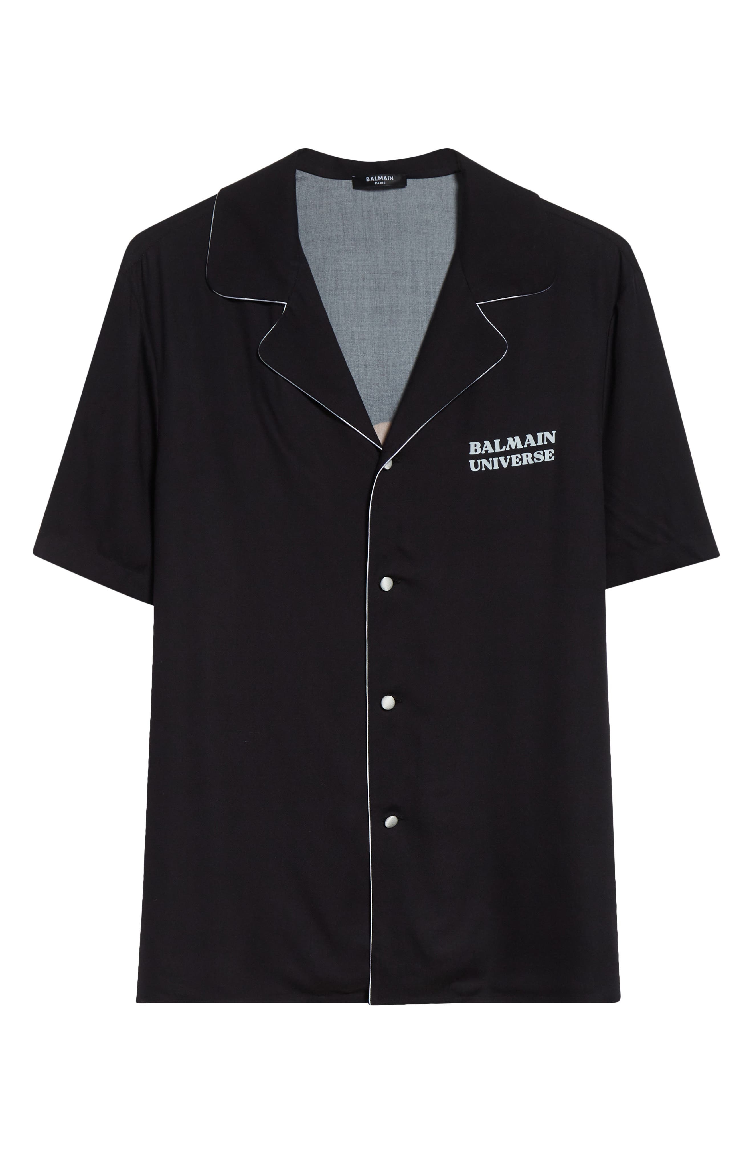 Balmain 9 Planets Pajama Shirt in Black Multi at Nordstrom - 6