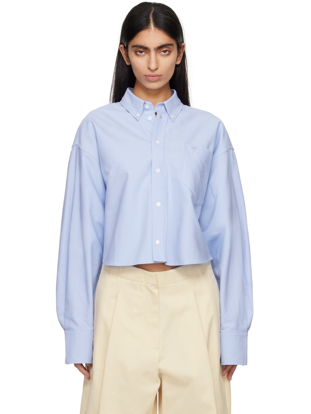Blue Embroidered Shirt - 1