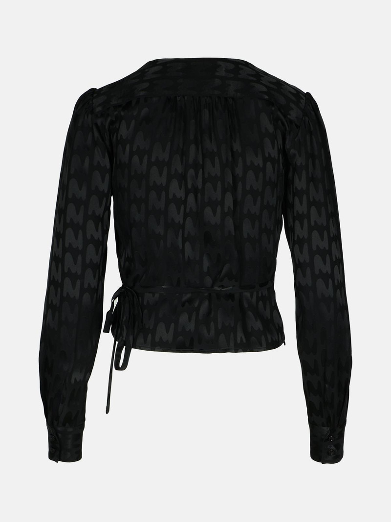 MSGM BLACK VISCOSE BLEND BLOUSE outlook