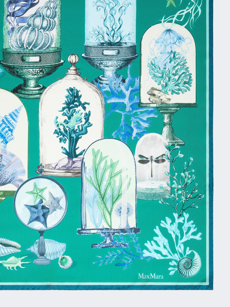 Max Mara Printed silk twill oversized scarf - GREEN outlook