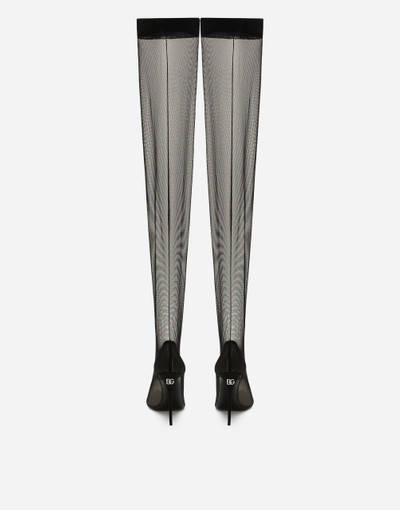 Dolce & Gabbana KIM DOLCE&GABBANA Stretch tulle thigh-high boots outlook