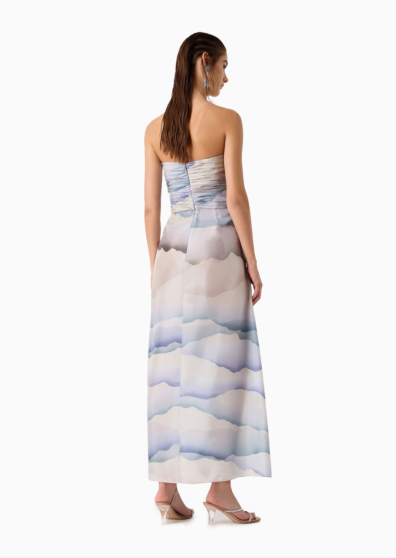 ASV printed silk habotai long bustier dress - 3