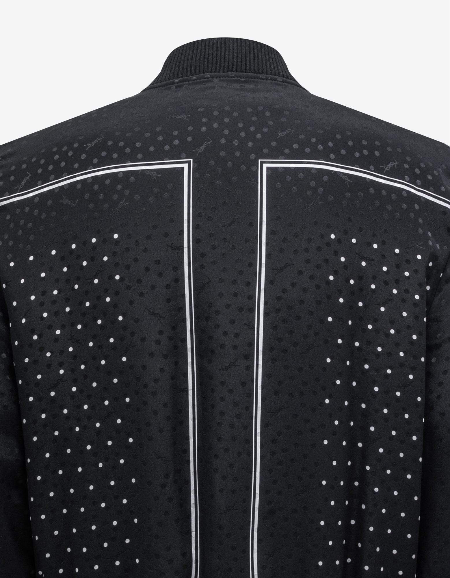 Saint Laurent Black Dot Print Silk Teddy Jacket - 7