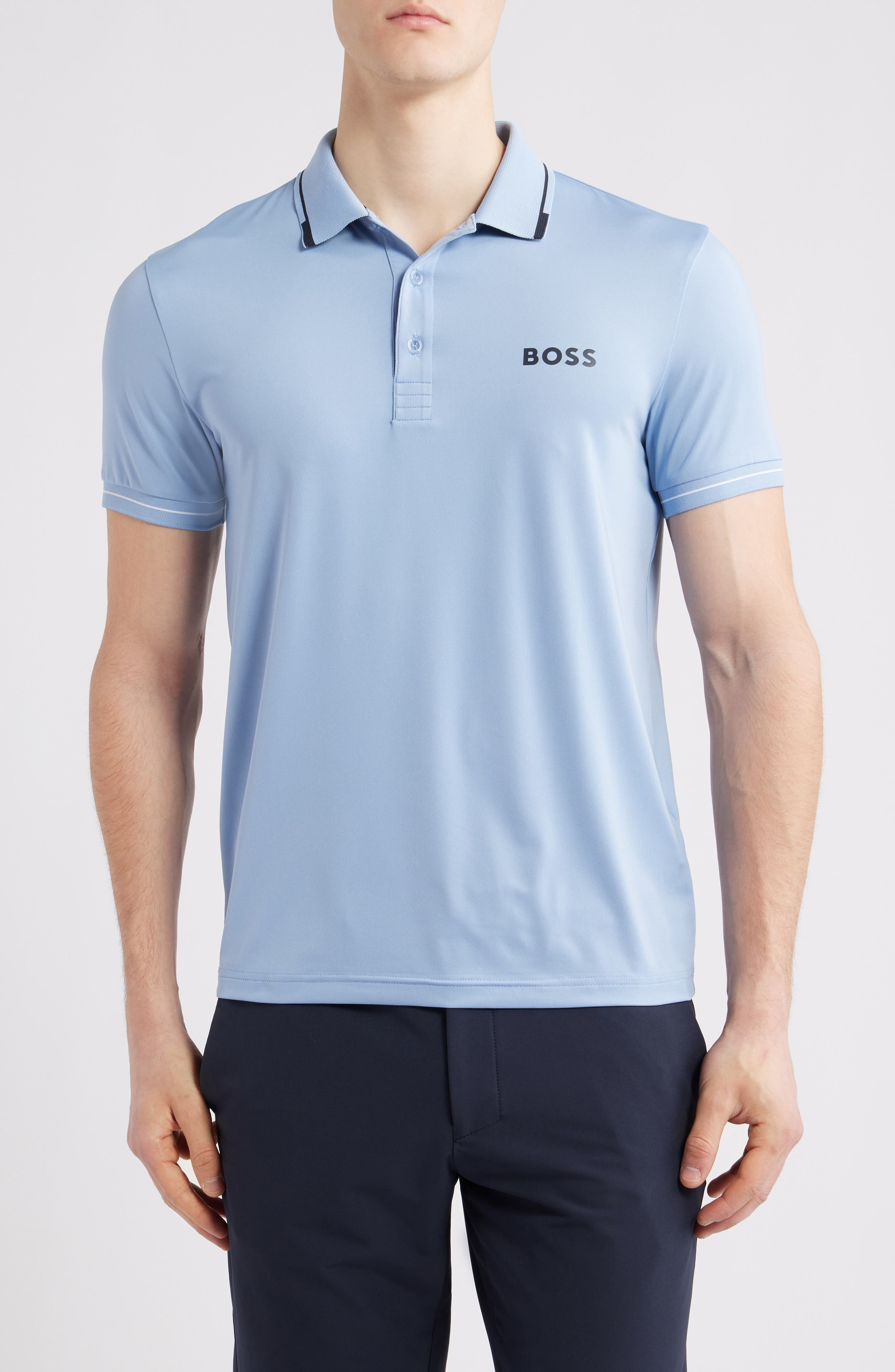 BOSS Paul Pro Performance Polo in Open Blue at Nordstrom - 1