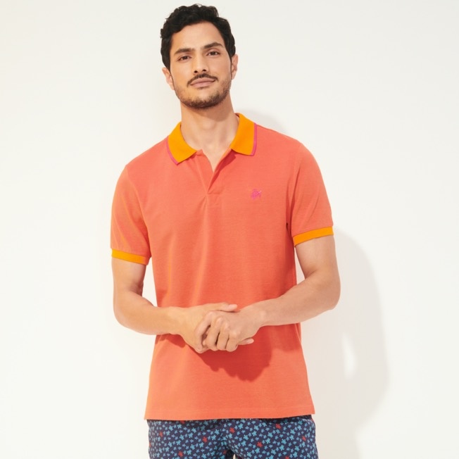 Men Cotton Pique Polo Shirt Solid - 3