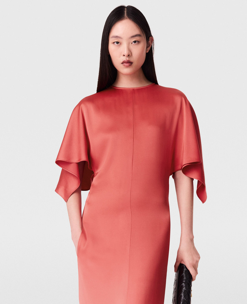 Handkerchief Sleeve Satin Dress 5