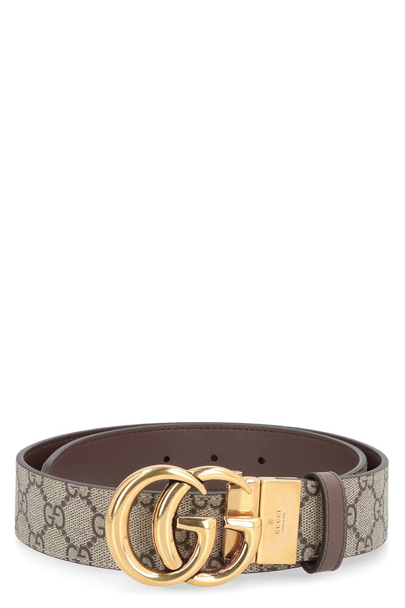 ベルト GUCCI Leather and Supreme GG fabric reversible belt GUCCI GUCCI LEATHER AND GG SUPREME FABRIC REVERSIBLE BELT