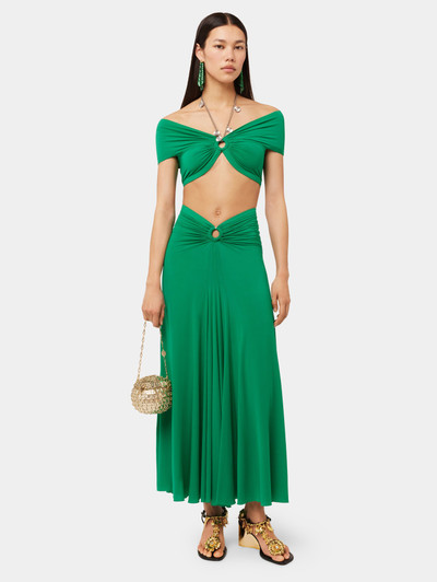 Paco Rabanne GREEN FLARED DRAPED SKIRT IN JERSEY outlook