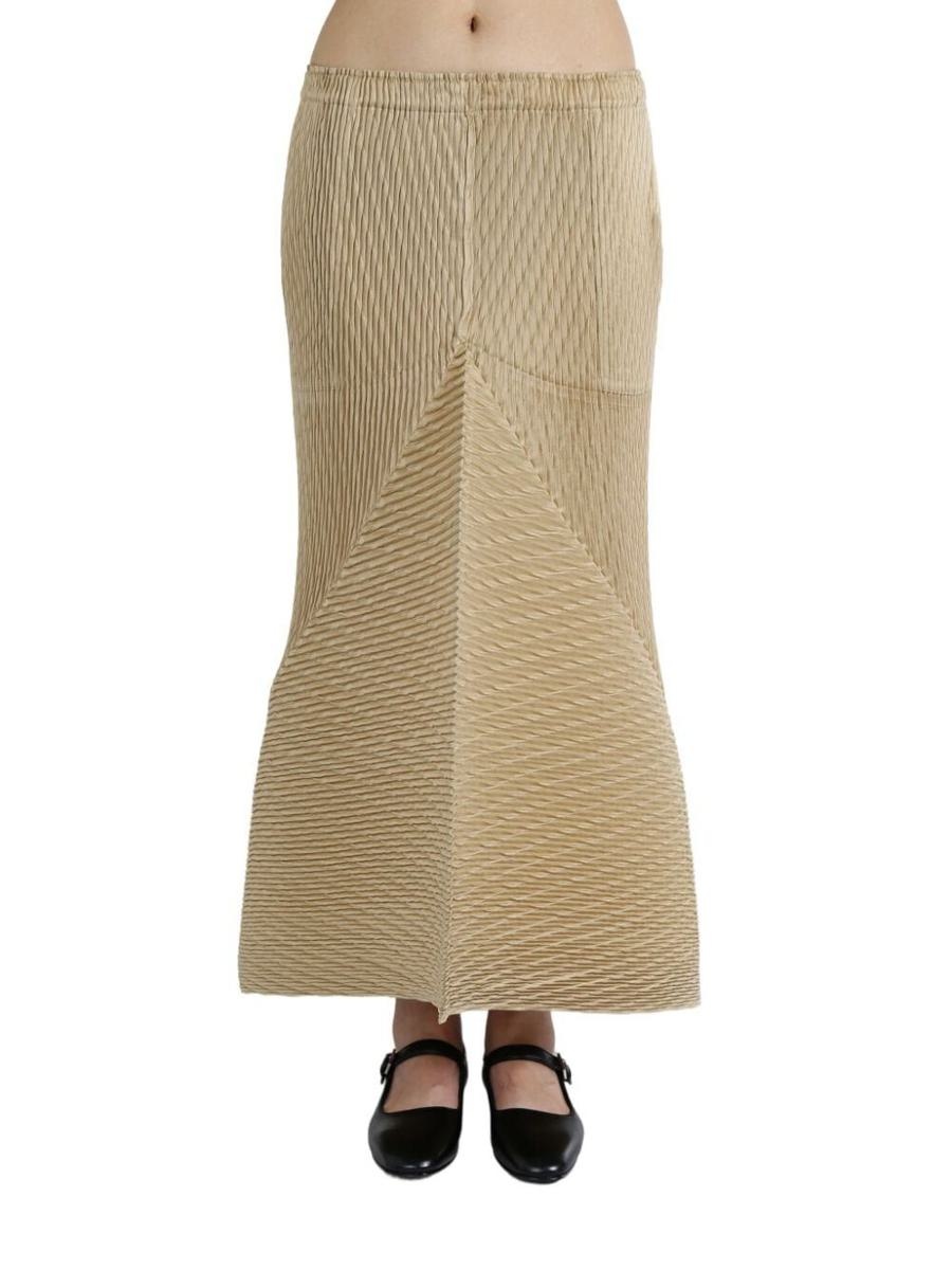 Issey Miyake Wrapped Suede Like Pleats Skirt Clothing - 1