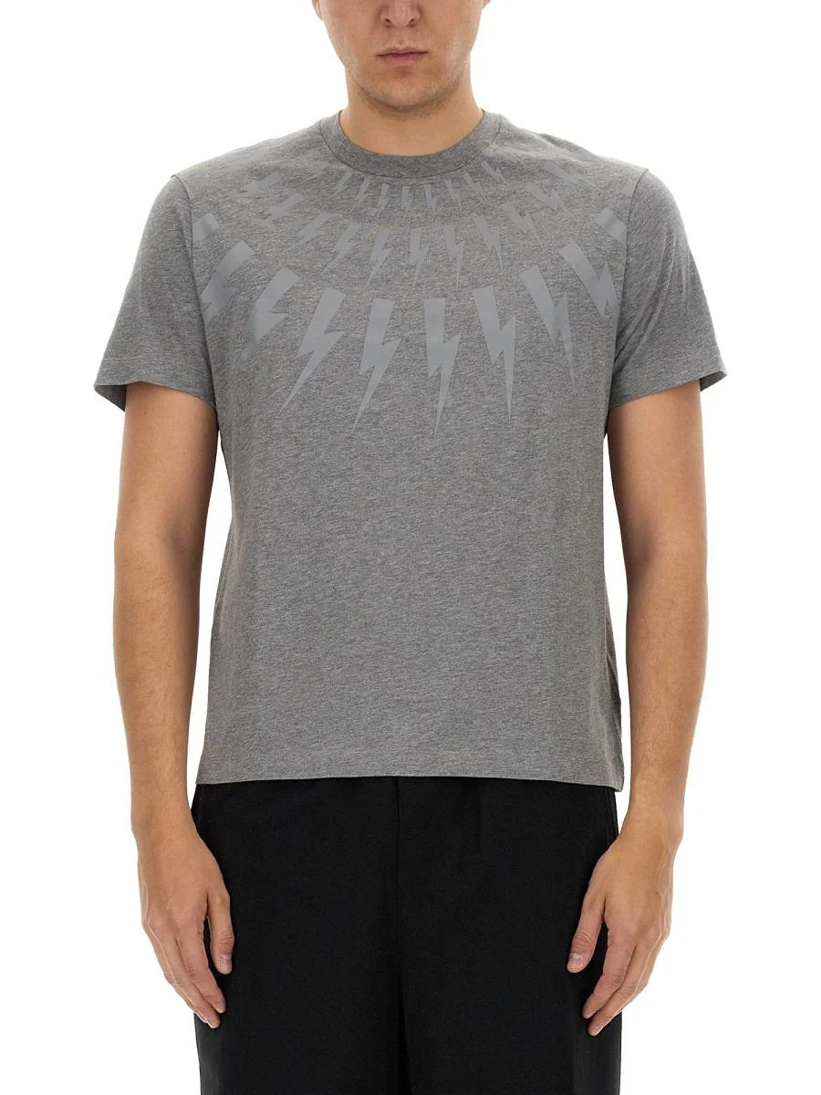Neil Barrett "Fairisle Thunderbolt" T-Shirt - 1
