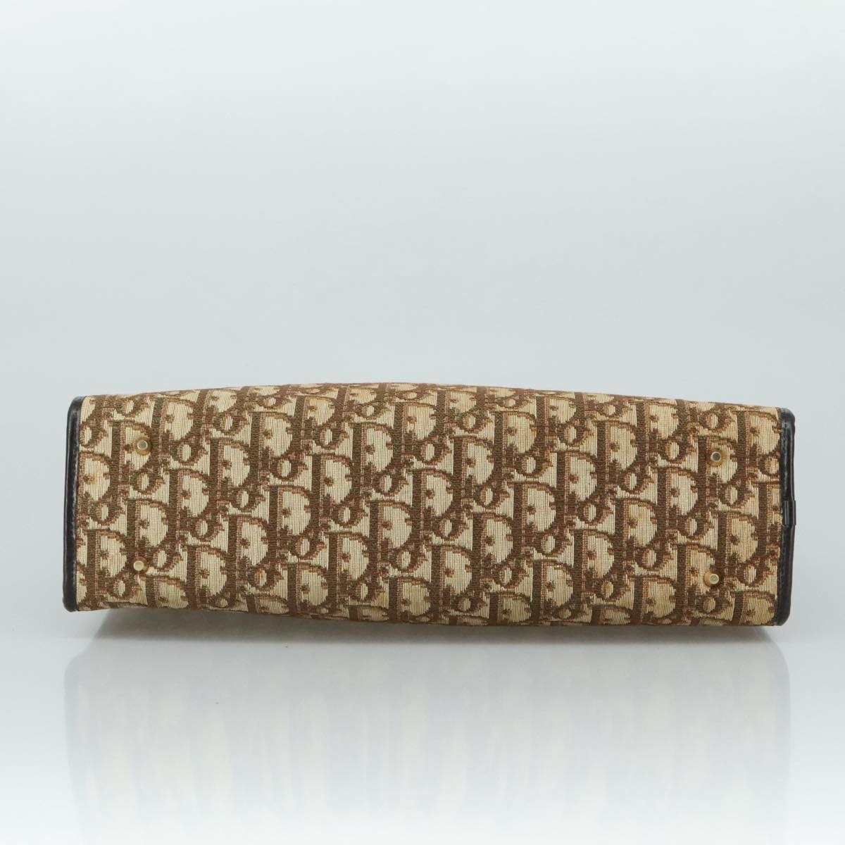 DIOR Trotter Canvas Hand Bag Beige Brown Gold - 5