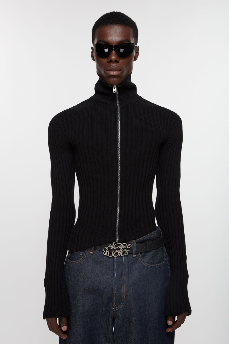 Acne Studios Zip up cardigan - Black outlook