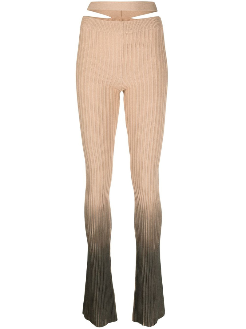 ombré-effect ribbed-knit trousers 1