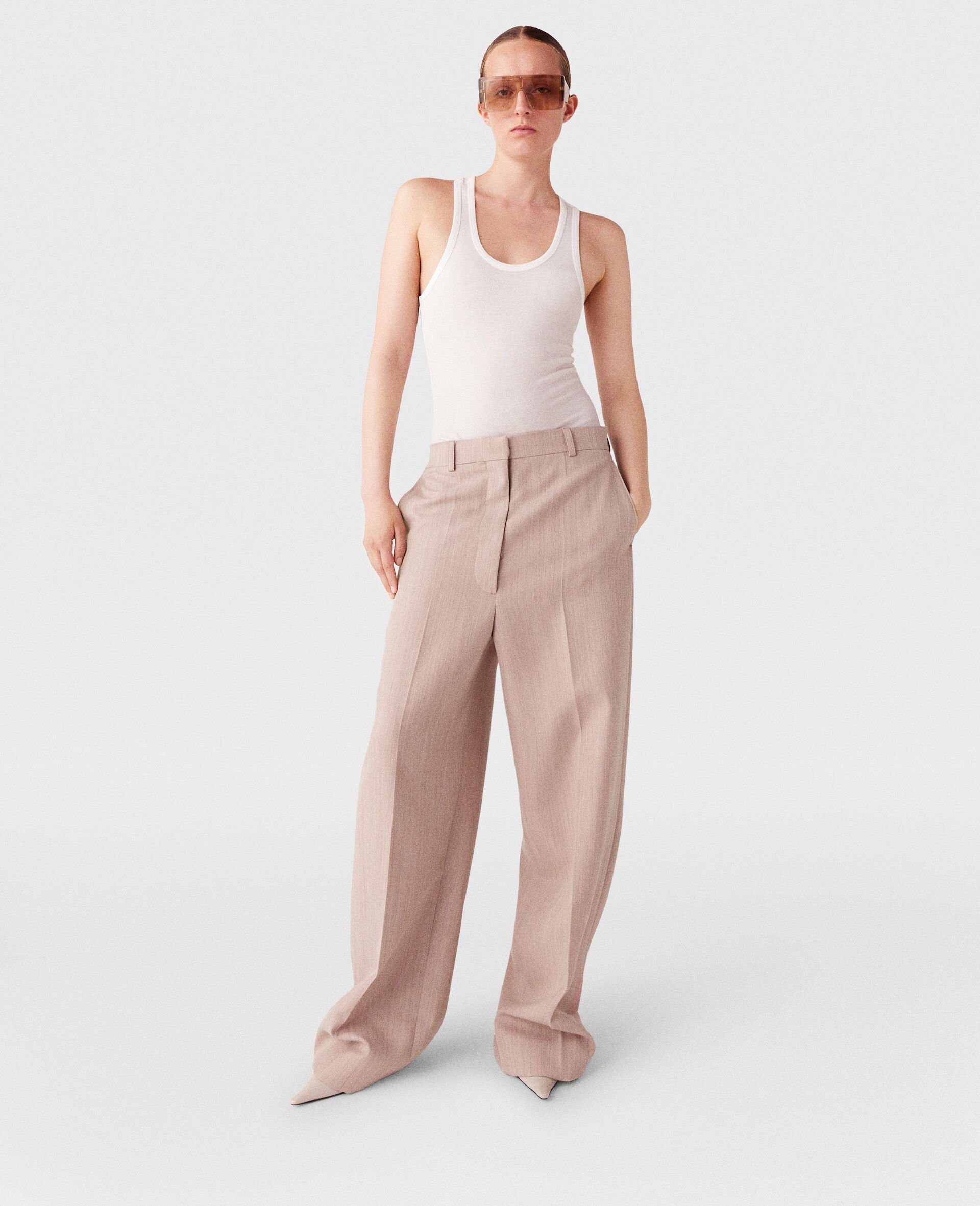 Pleated Low-Rise Pants - 7