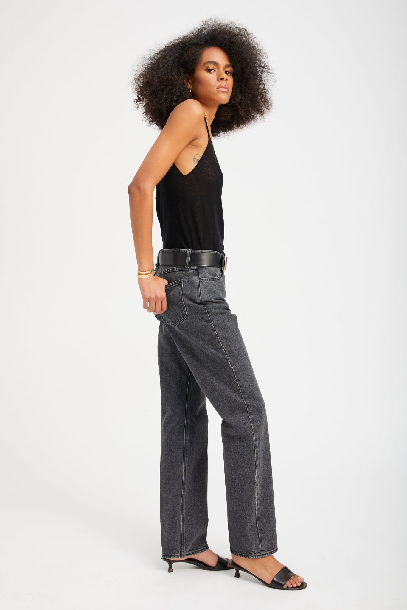 BLACK TISSUE CASHMERE TANK - 5