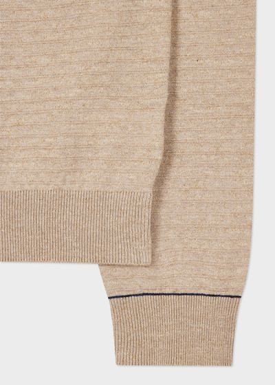 Paul Smith Oatmeal Cotton-Linen Zip-Neck Sweater outlook