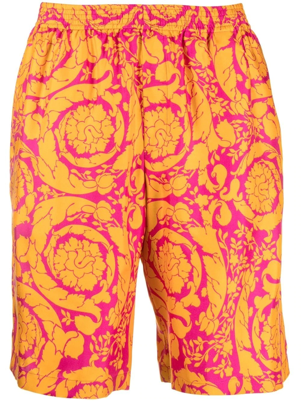 Barocco Silhouette-print silk shorts - 1