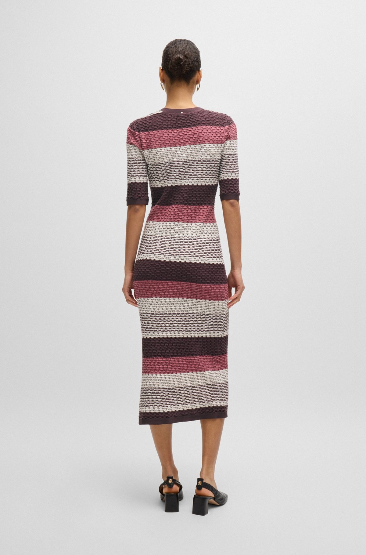 STRUCTURED-STRIPE DRESS IN STRETCH-COTTON JERSEY - 5