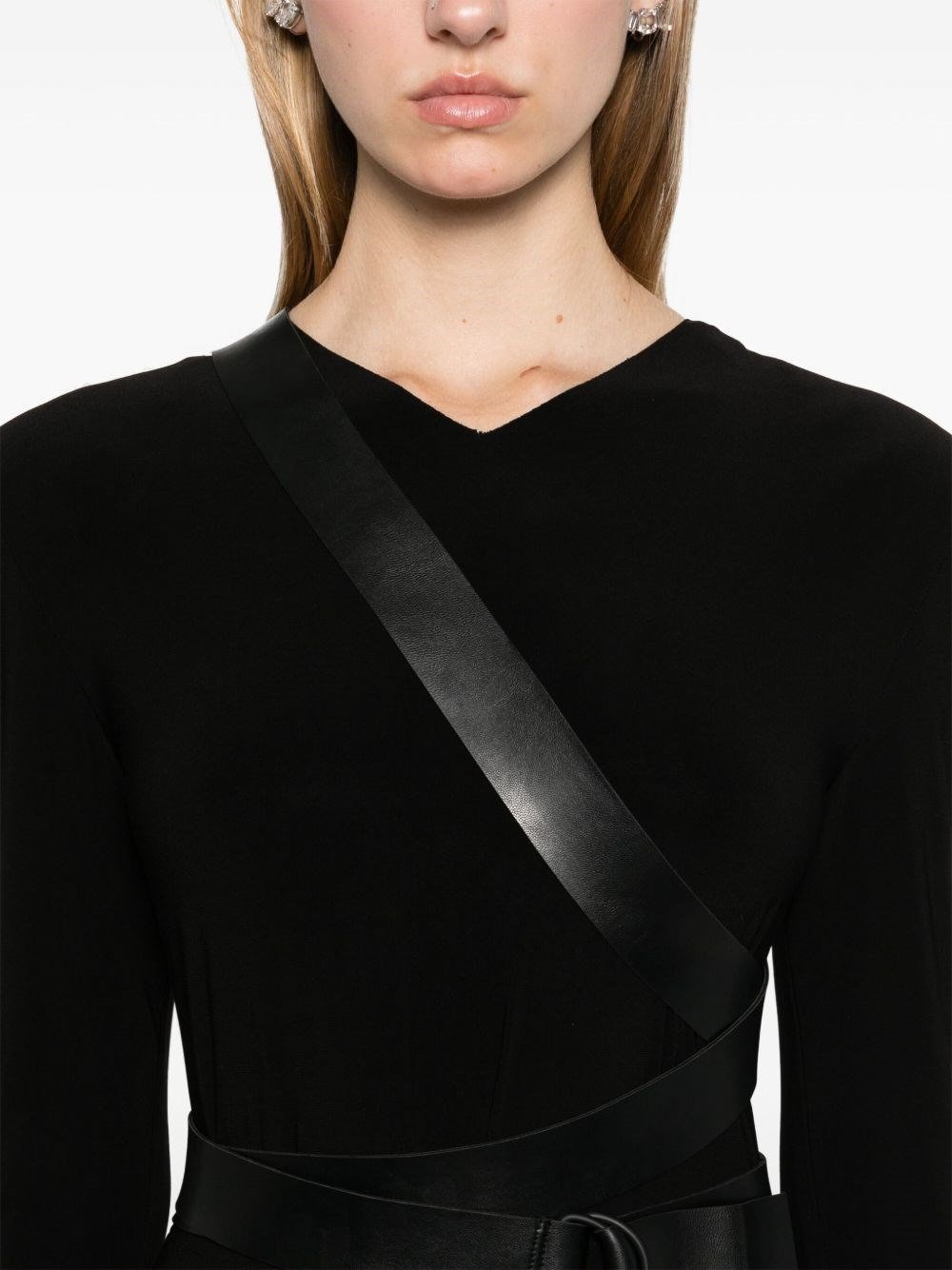 V neck flared dress - 5