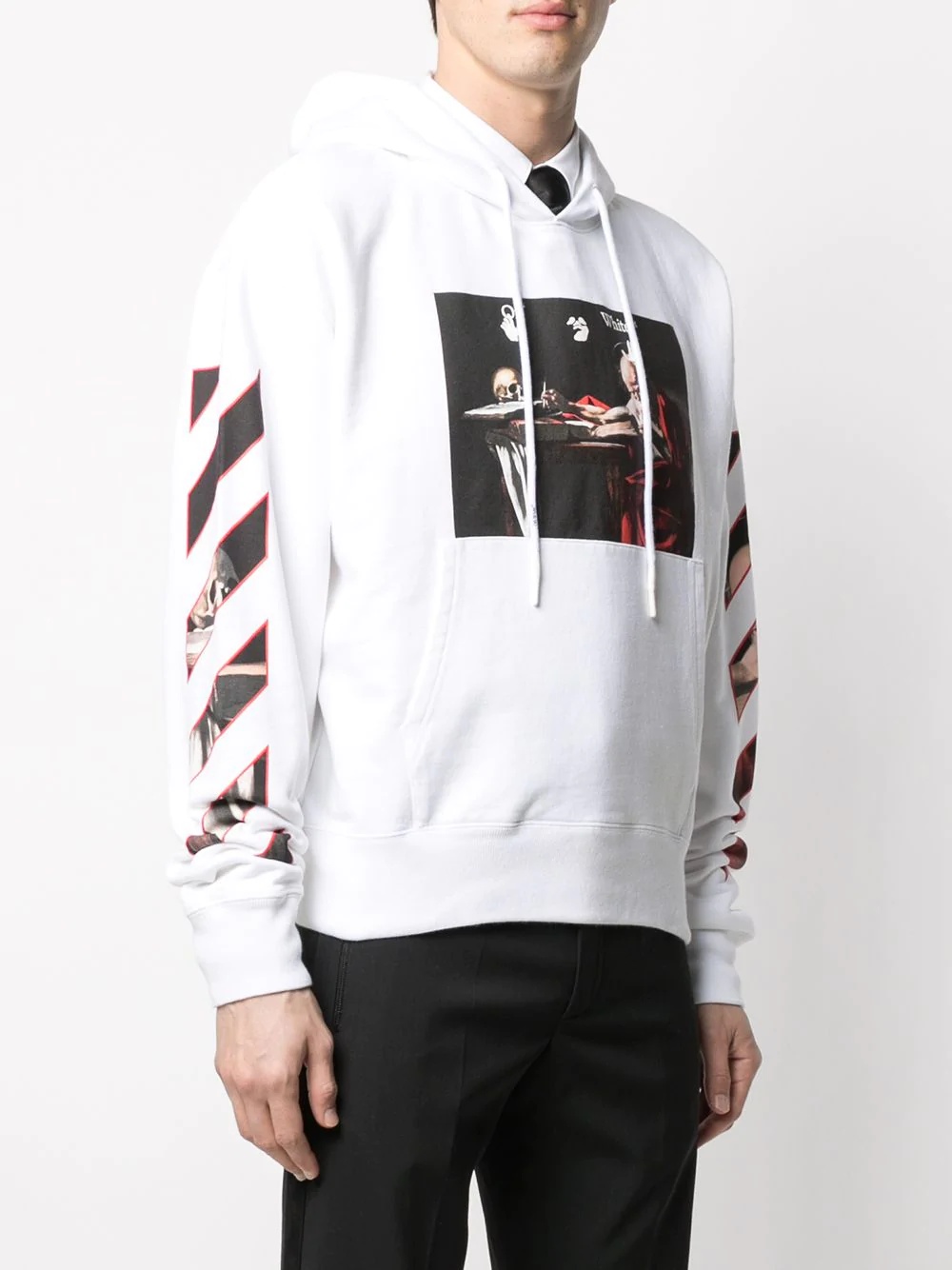 Caravaggio-print cotton hoodie - 3