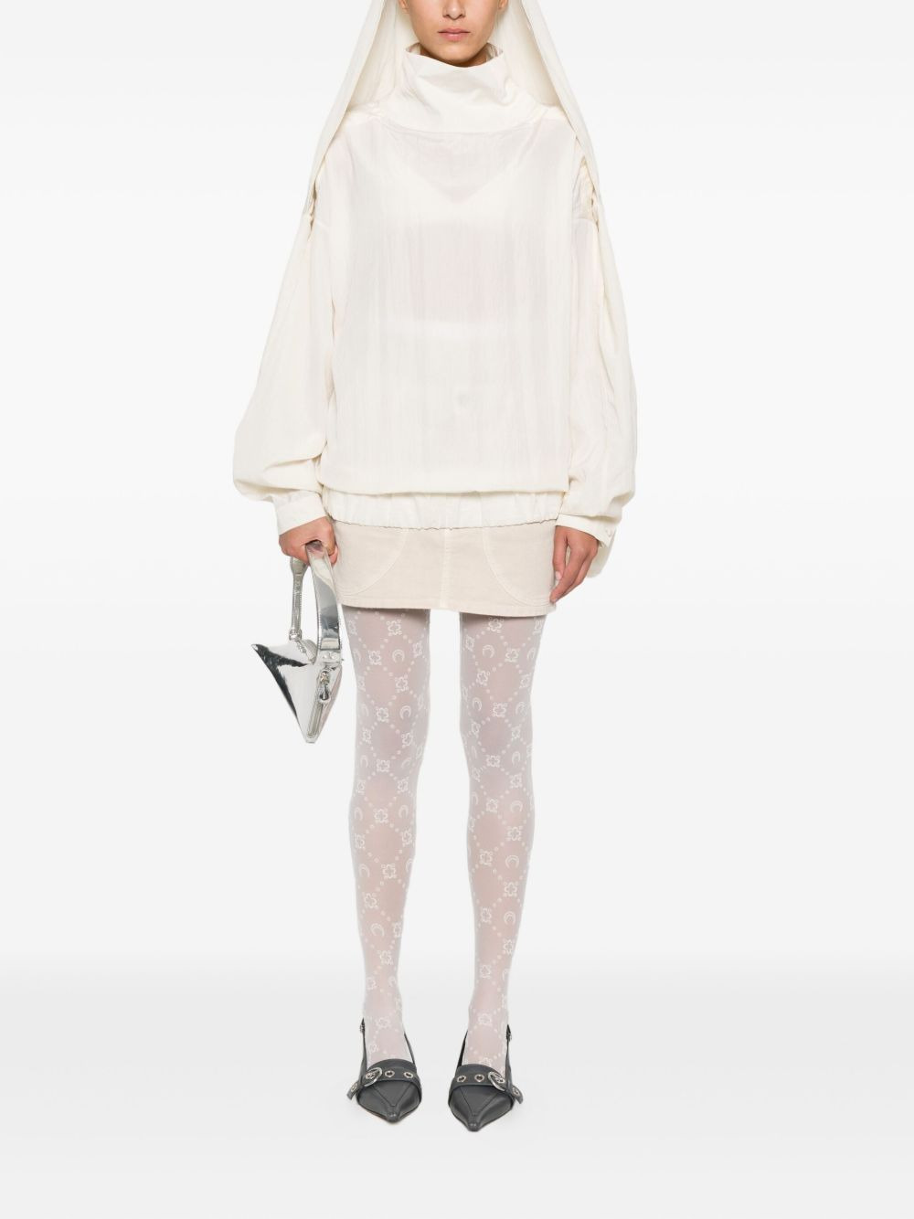 high-neck pleated top - 2