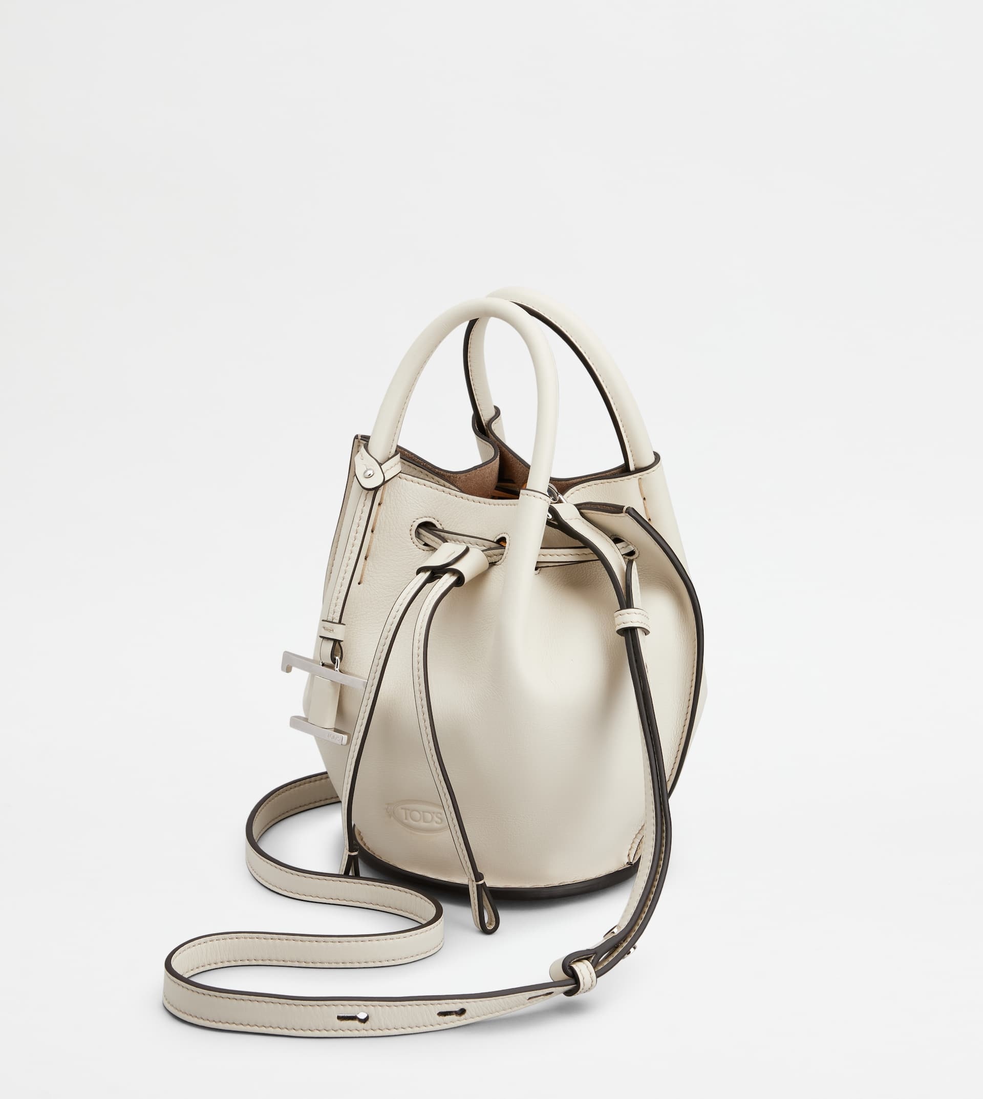 BUCKET BAG IN LEATHER MINI - WHITE - 6
