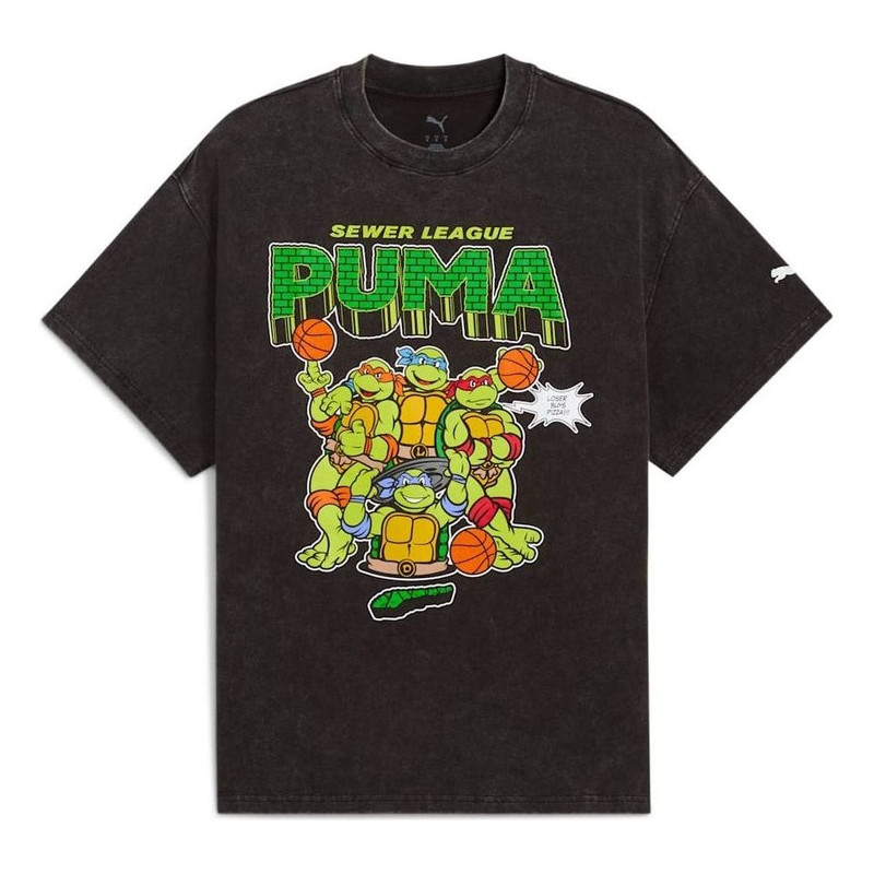 PUMA x TMNT Basketball T-shirt 'Washed Black' 633559-01 1