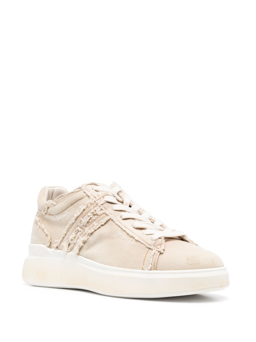 H580 distressed-effect low-top canvas sneakers - 2