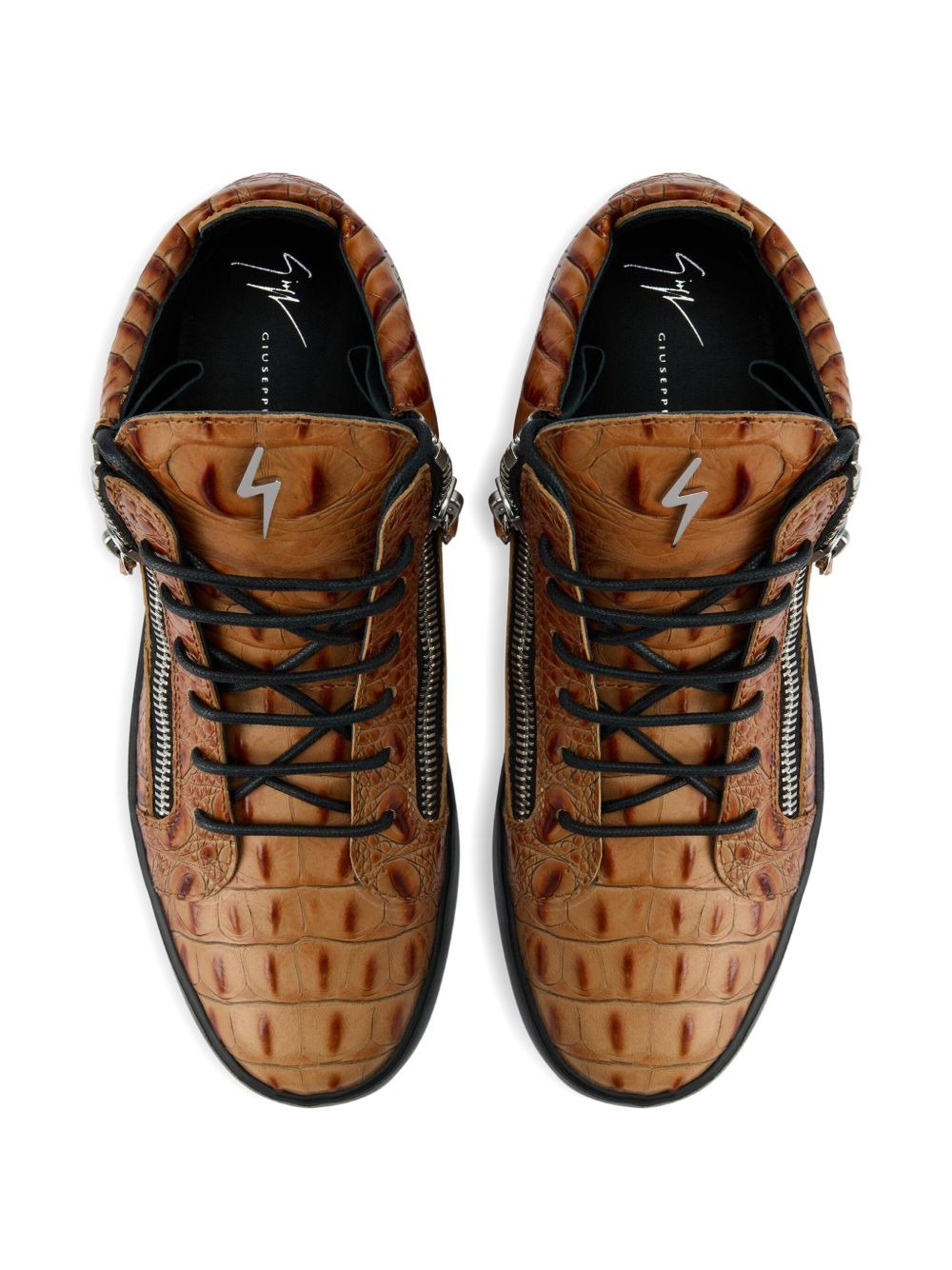 Kriss crocodile-effect zip-up trainers - 4