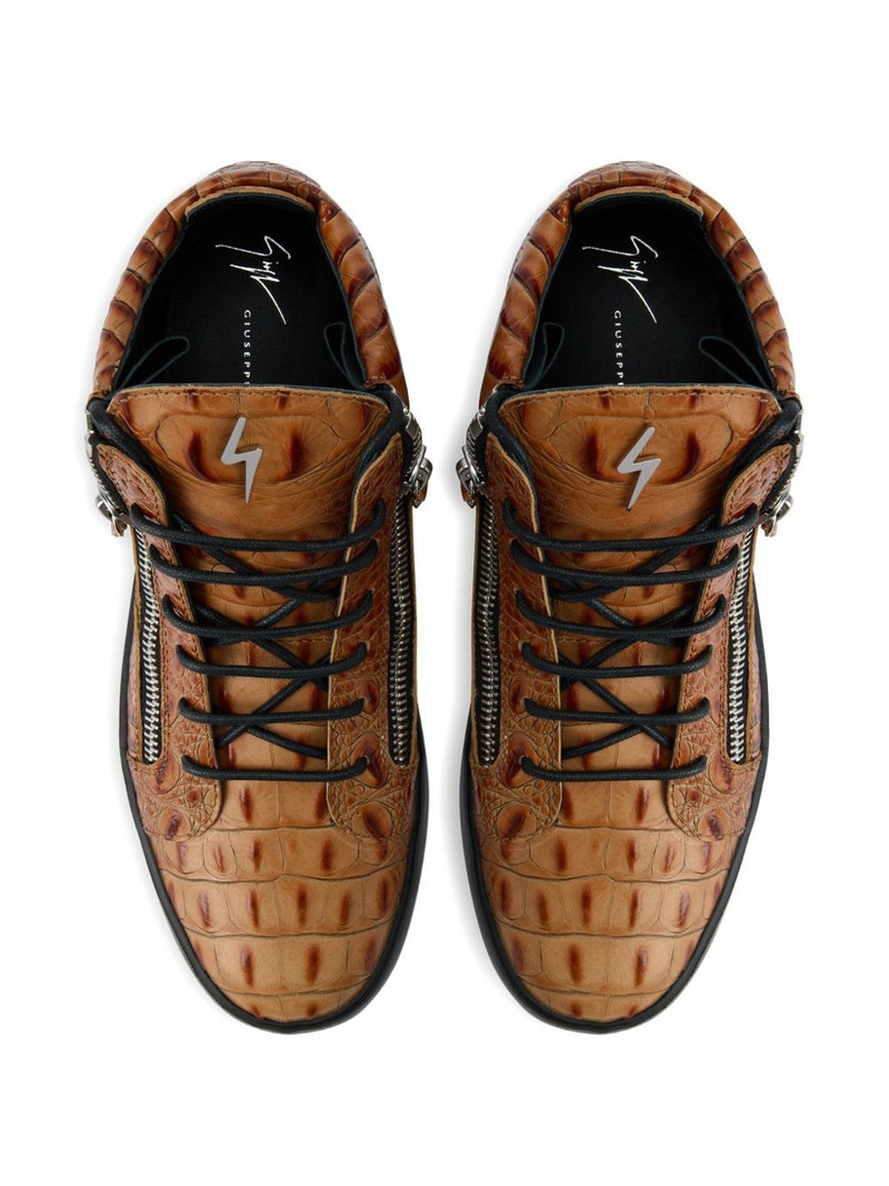 Kriss crocodile-effect zip-up trainers 4