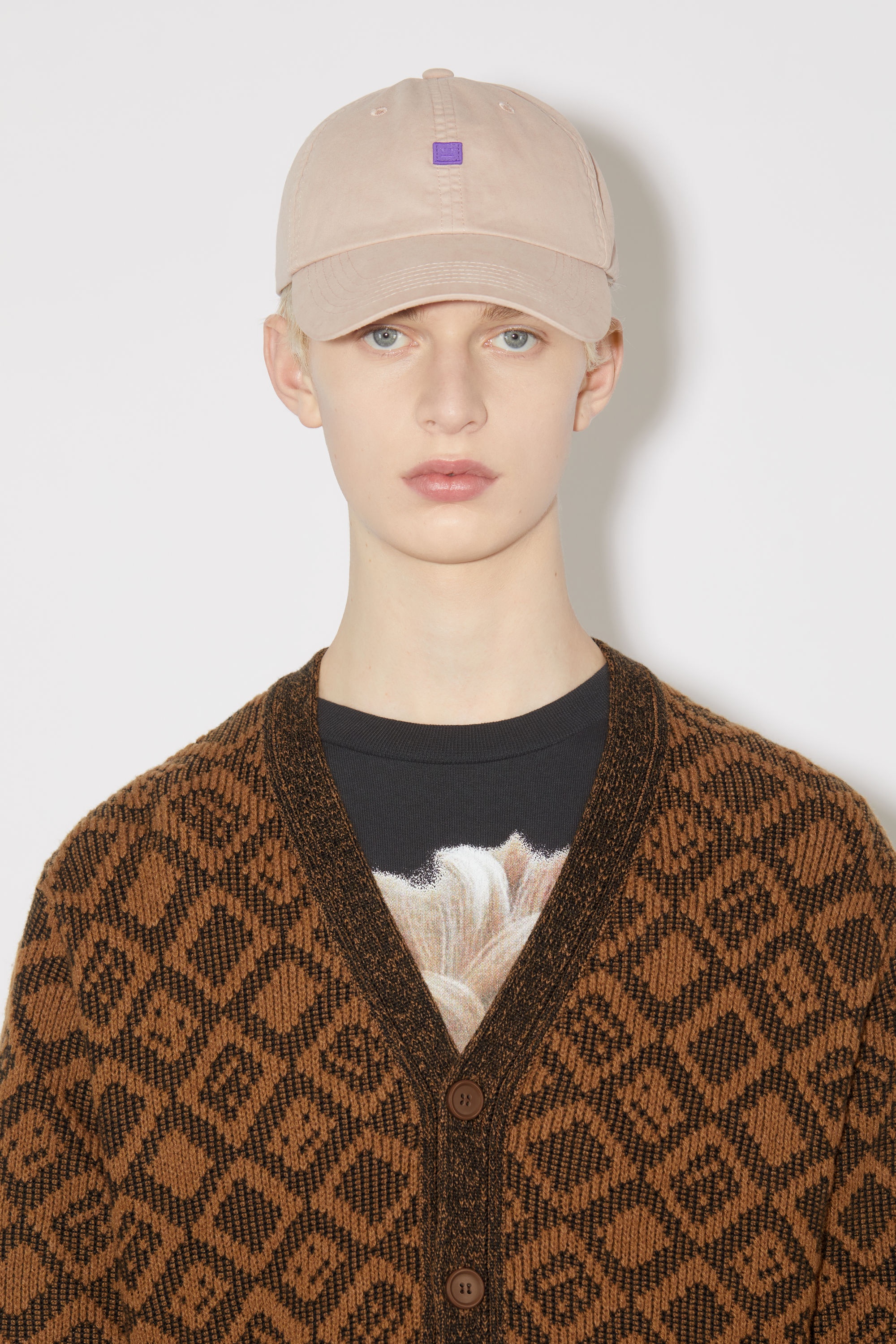 Face tiles cardigan - Toffee brown/black - 5