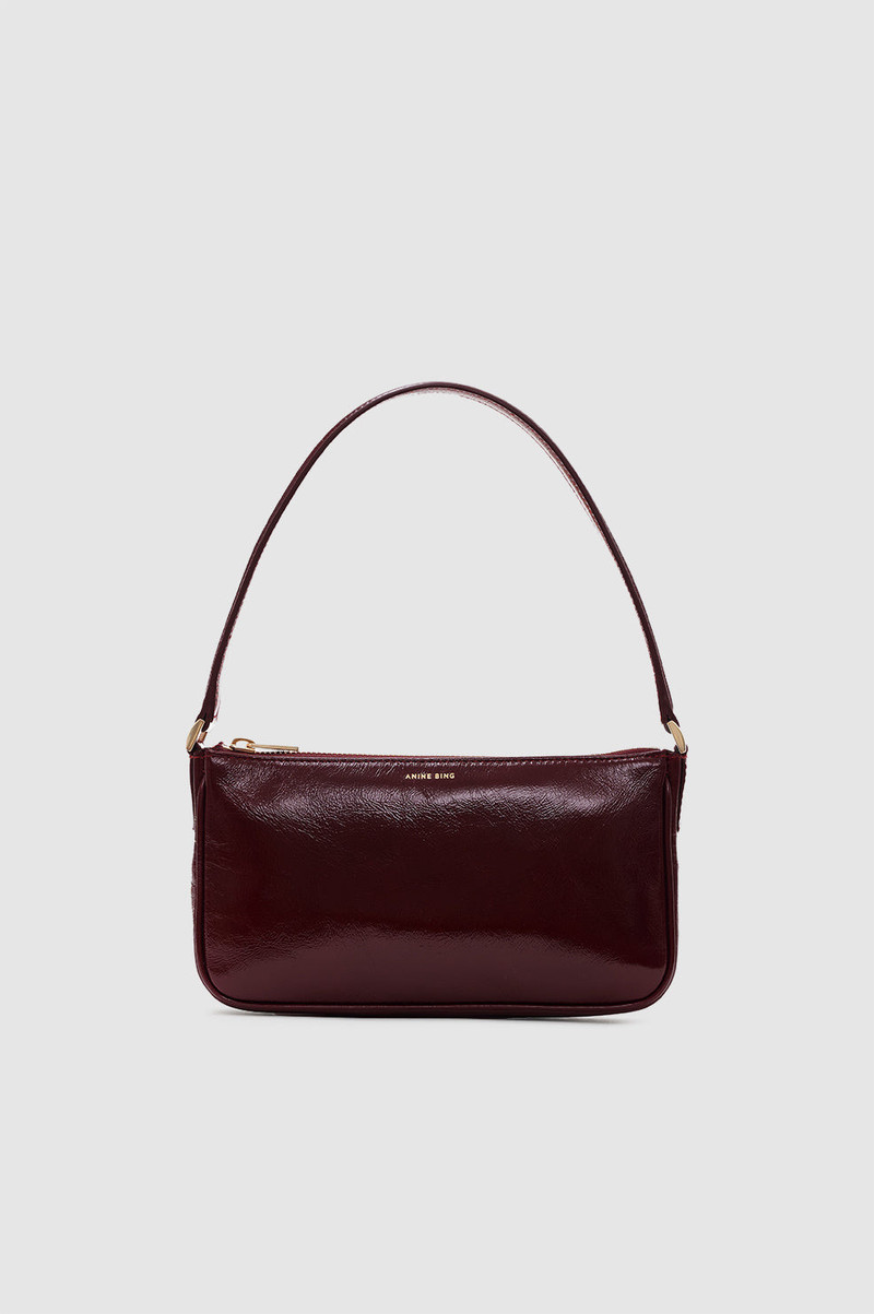 Mini Elly Bag - Oxblood Crinkled Patent 1