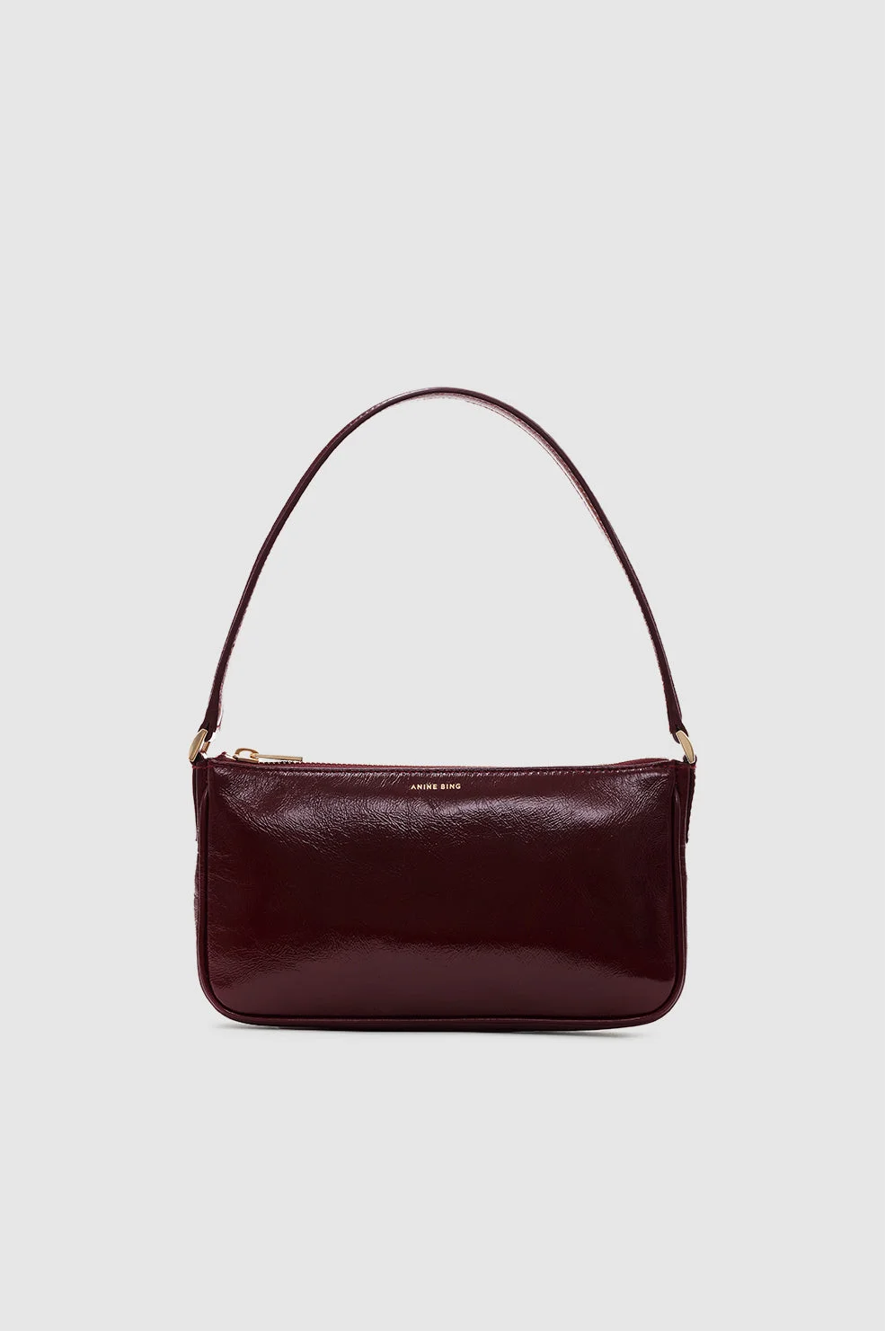 Mini Elly Bag - Oxblood Crinkled Patent - 1