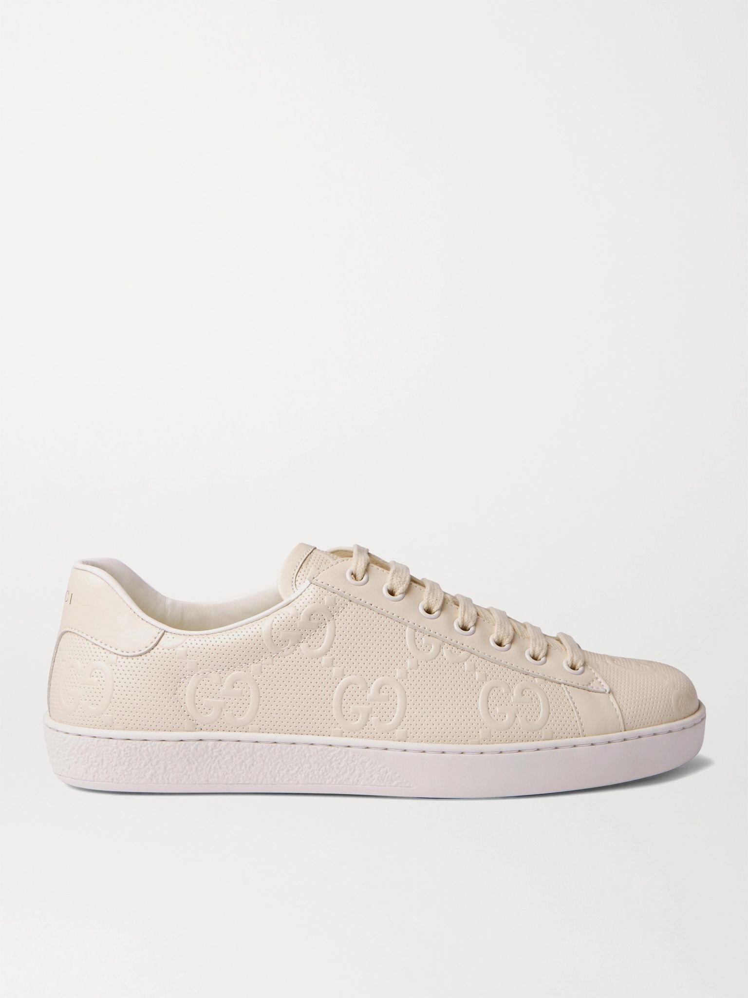 Ace Logo-Embossed Perforated Leather Sneakers - 1