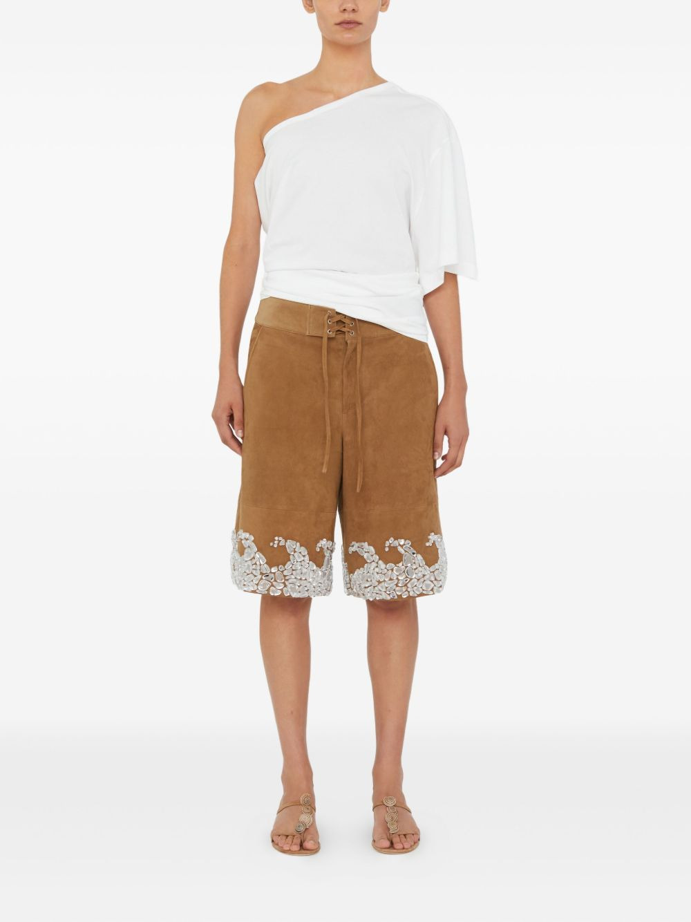 one-shoulder draped T-shirt - 2