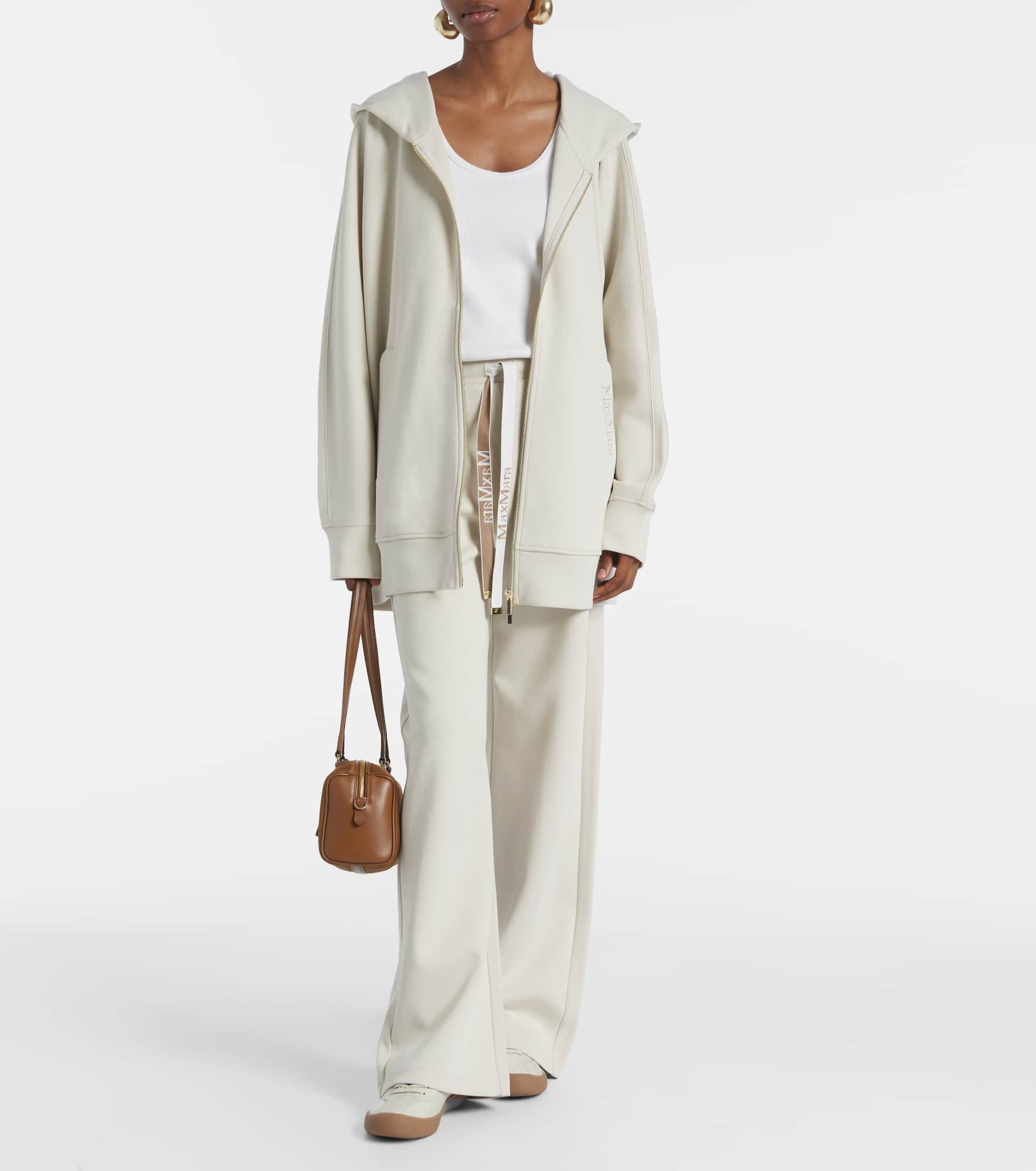 Verbano cotton jersey zip-up sweater - 2