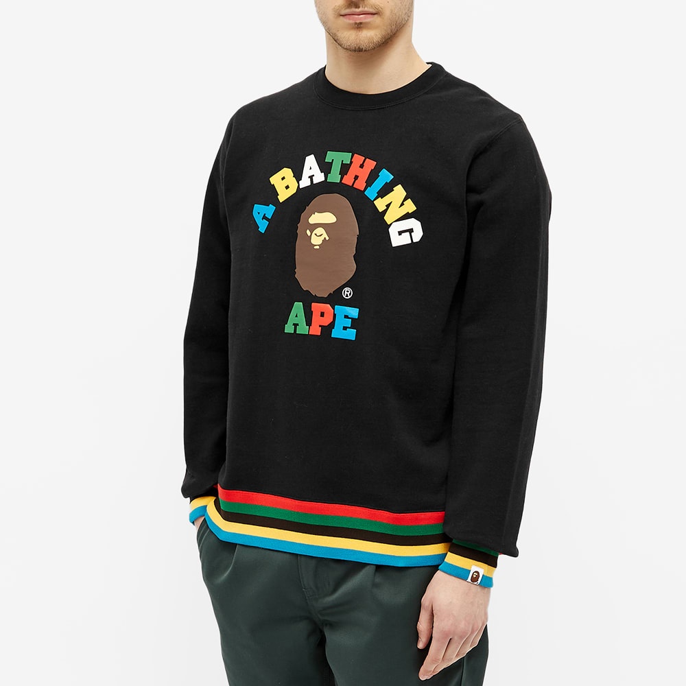 A Bathing Ape College Line Rib Crew Sweat - 4