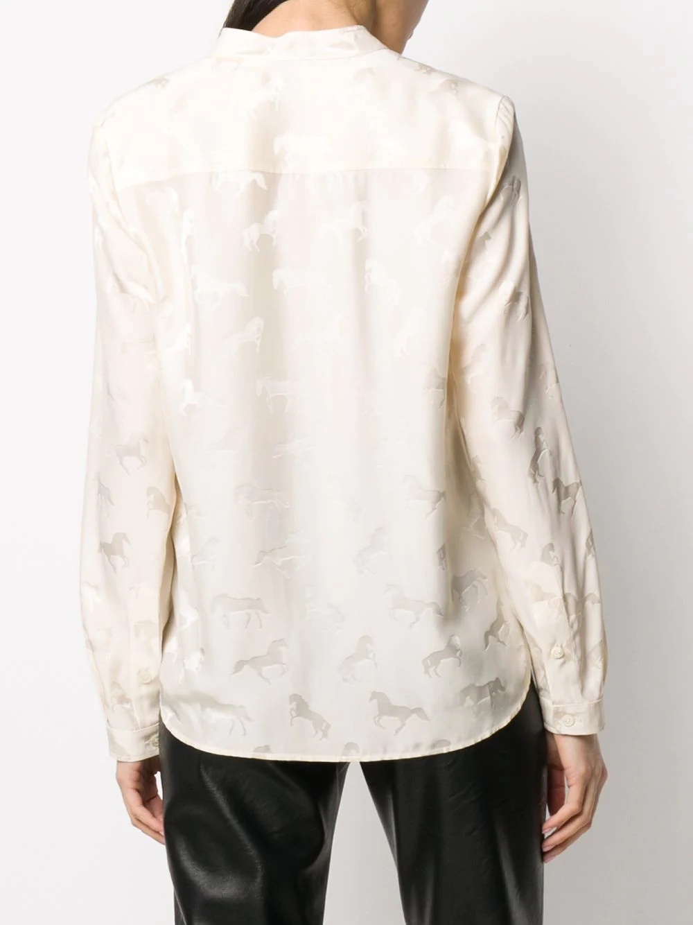 jacquard-woven horse shirt - 4