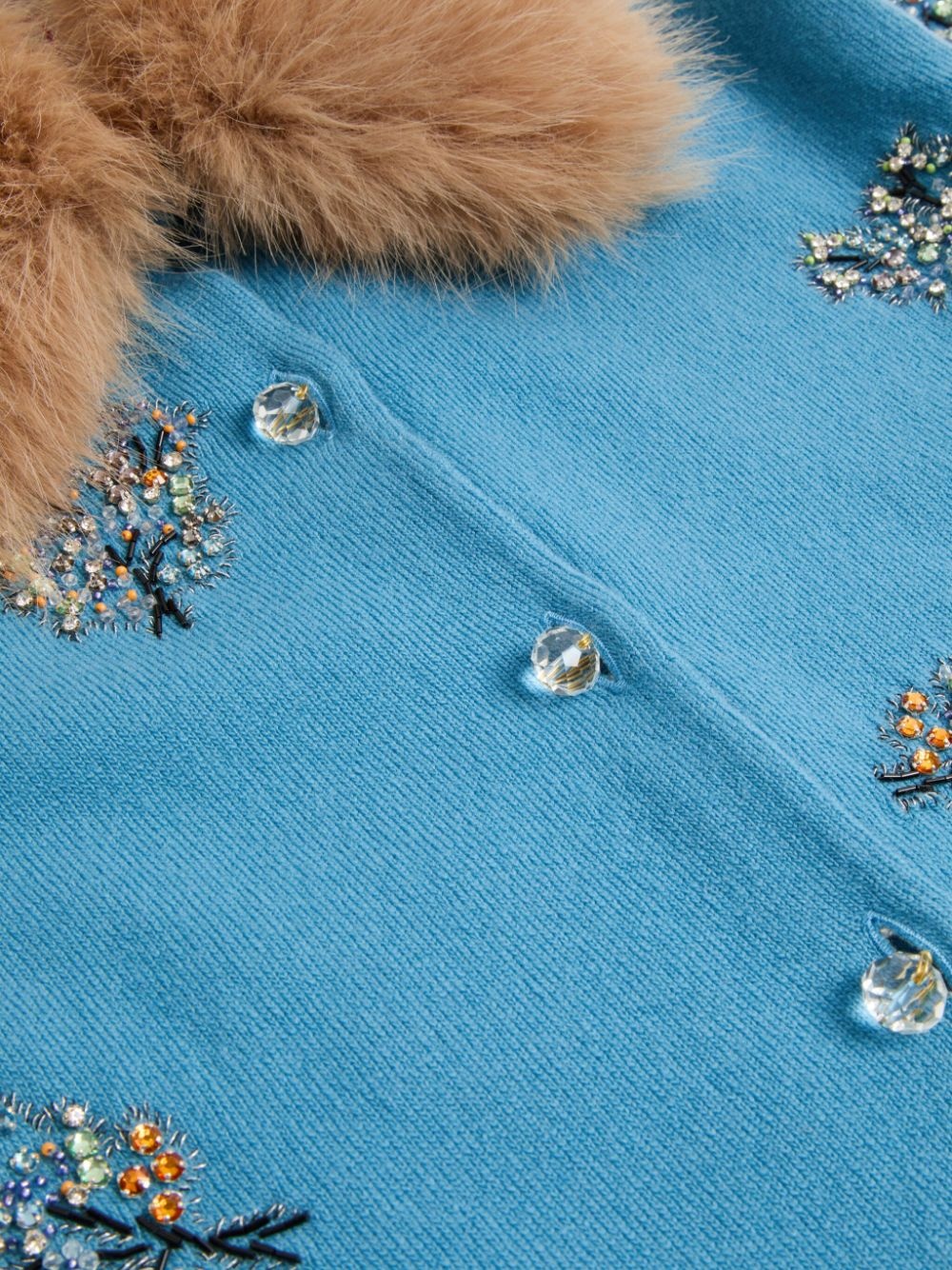 embroidered virgin wool cardigan - 7