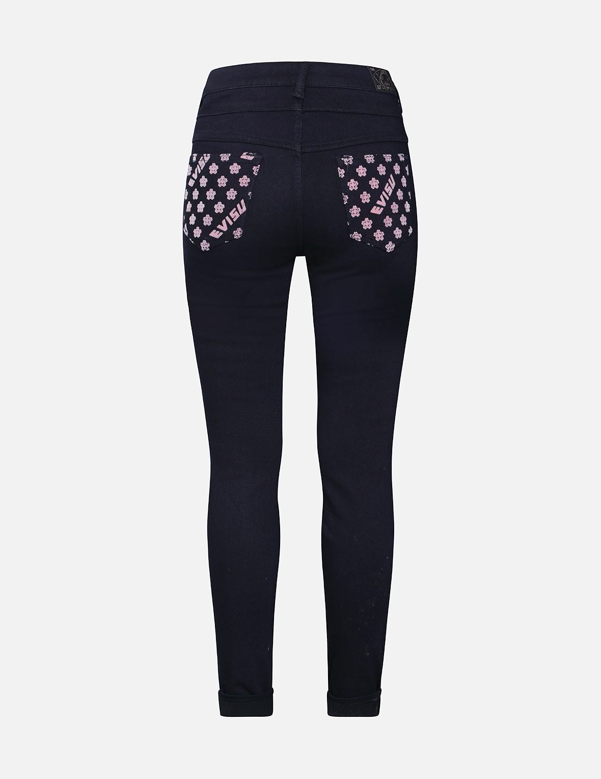 ALLOVER KAMON AND LOGO-PATTERN POCKET HIGH-WAIST SKINNY JEANS - 3