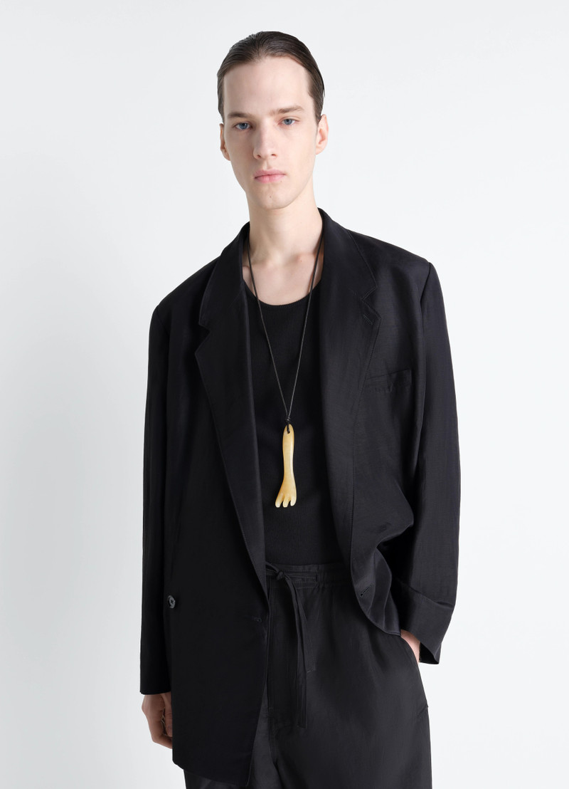 Lemaire GUA SHA FORK NECKLACE IN ARAGONITE AND LEATHER outlook