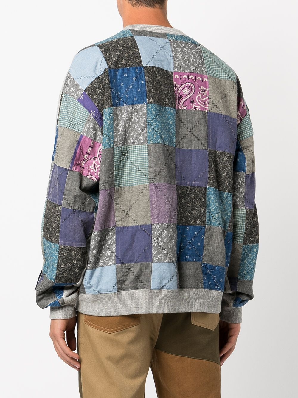 patchwork crew-neck sweatshirt - 4