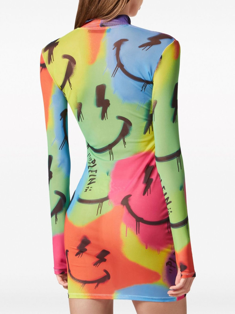 LS Smile logo-print minidress 4