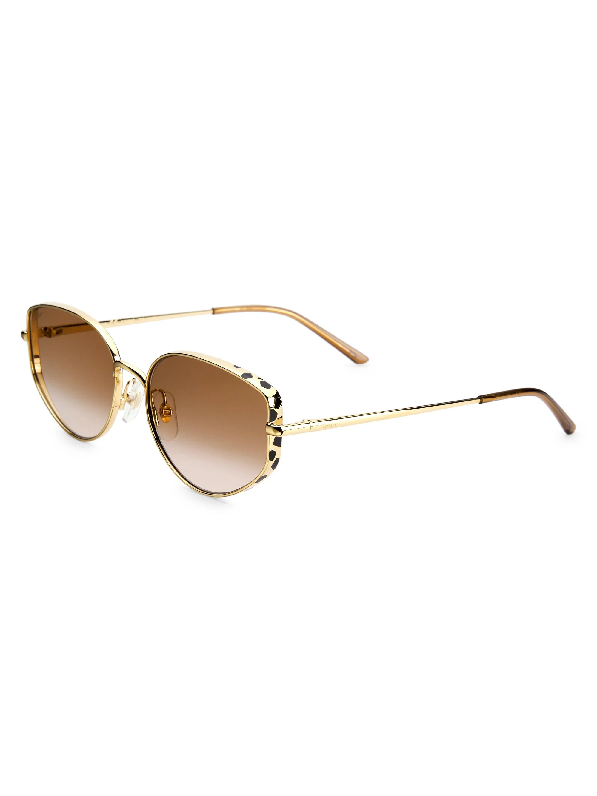 Women's Panthère De 58MM Cat-Eye Sunglasses - Smooth Gold - 1