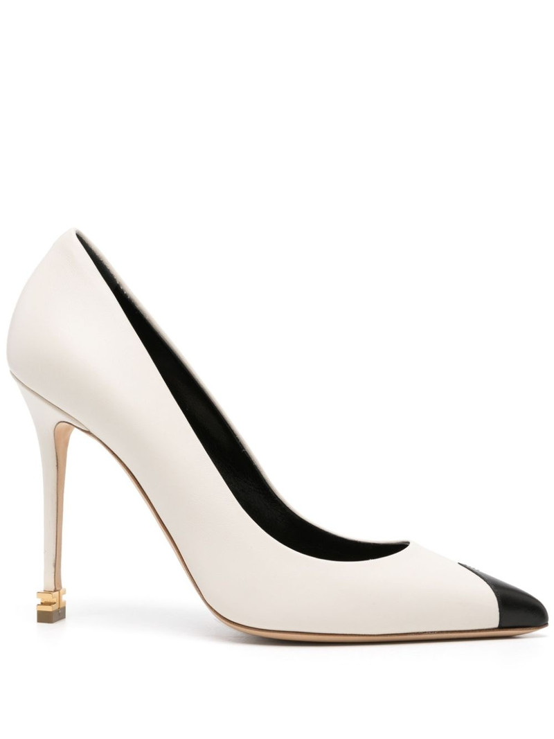 105mm metal-logo leather pumps 1