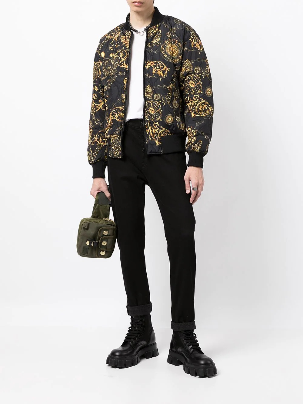 baroque-print bomber jacket - 2