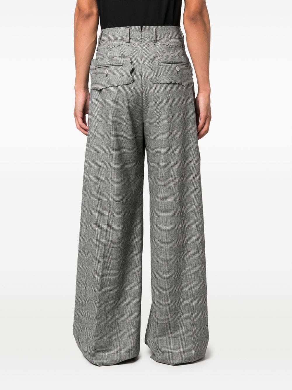 checked wide-leg trousers - 5