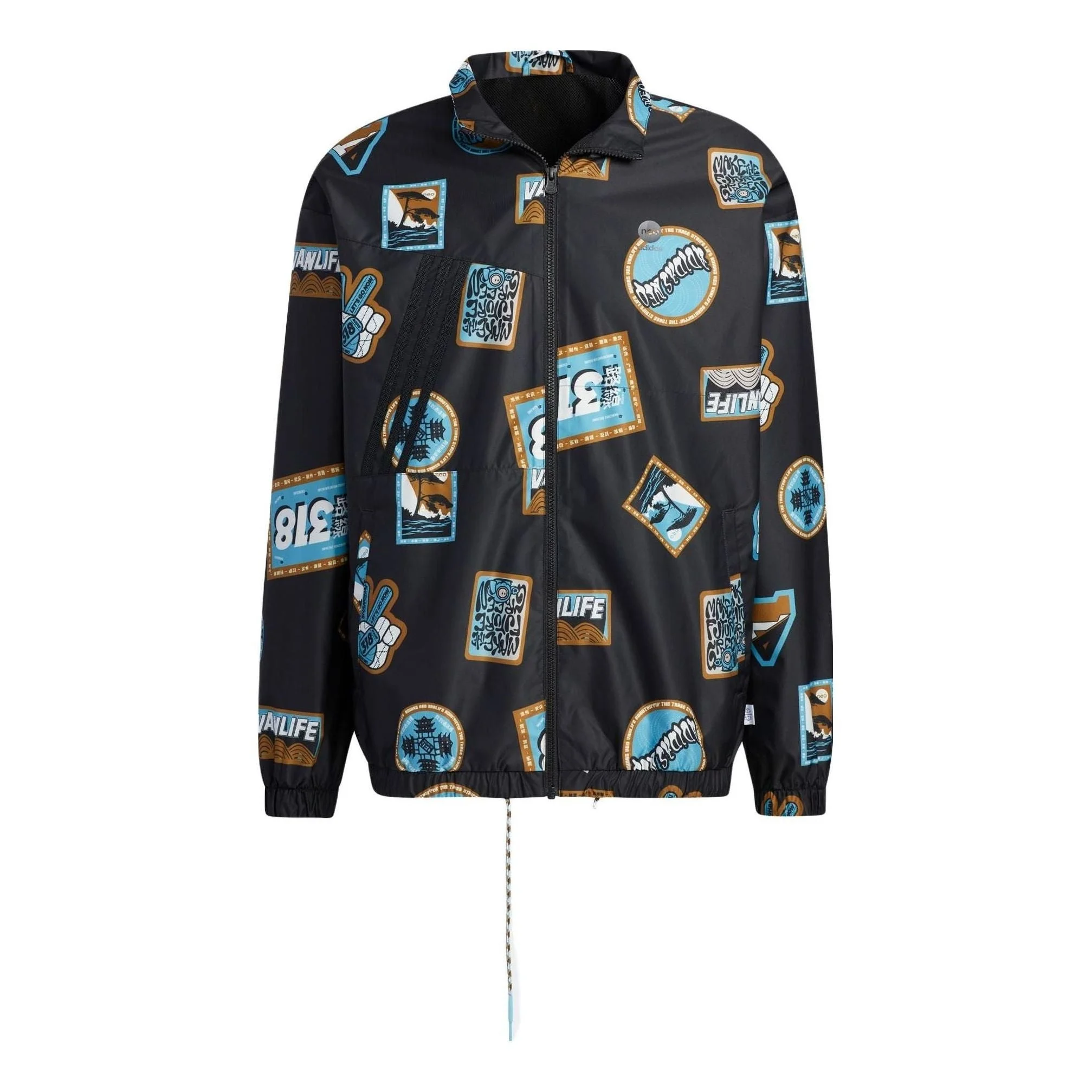 adidas Neo CESP Windbreaker Jackets 'Black Blue' IA6838 - 1