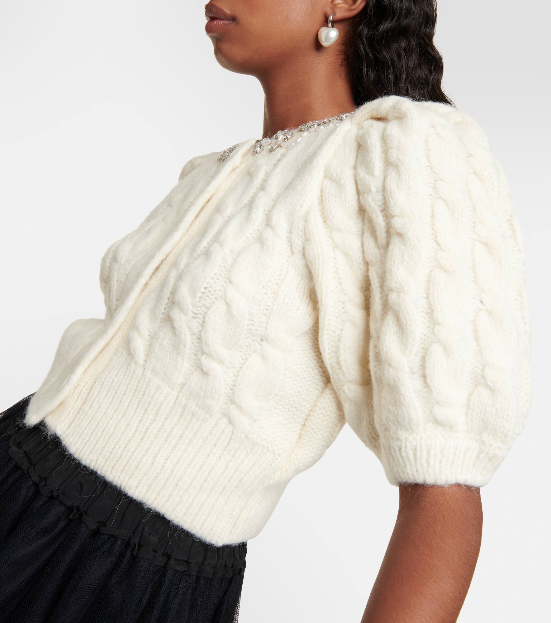 Embellished wool-blend cardigan - 5
